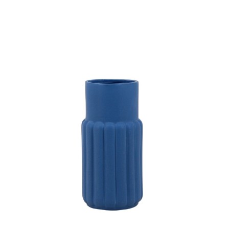 Vase design en céramique bleu 20cm | Hashtag Déco