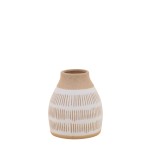 Vase terracotta et blanc 12x10cm en céramique | Hashtag Déco