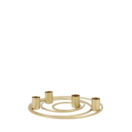 Bougeoir en métal doré 4 supports élégant | Hashtag Déco