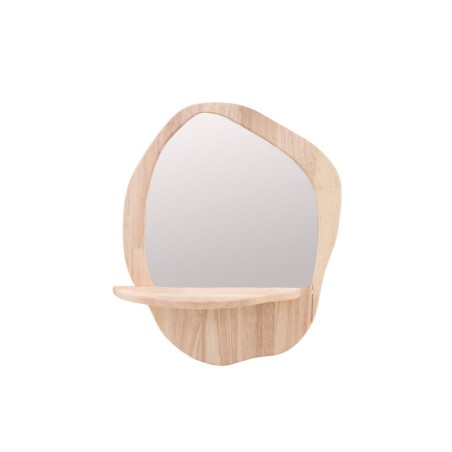 Miroir étagère bois naturel 40x33cm | Hashtag Déco