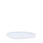 Plateau organique blanc en céramique 29x23cm | Hashtag Déco