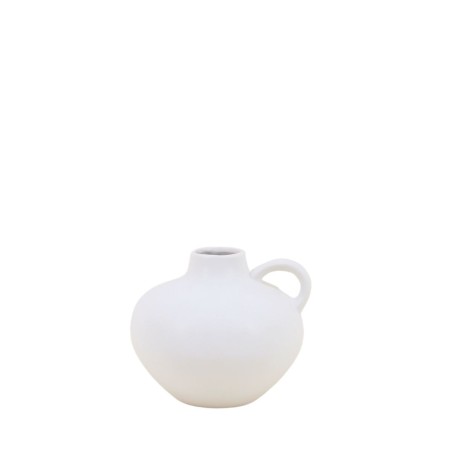 Vase en céramique blanche avec anse 11cm | Hashtag Déco