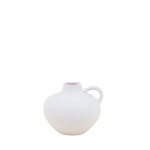 Vase en céramique blanche avec anse 11cm | Hashtag Déco
