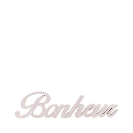 Mot décoratif "bonheur" bois blanc 50cm | Hashtag Déco