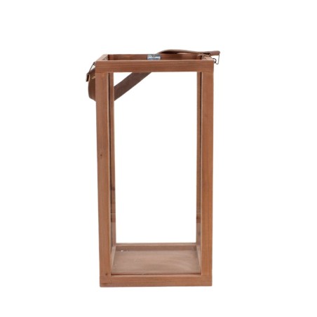 Lanterne en bois naturel avec anse 40cm | Hashtag Déco