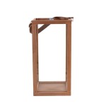 Lanterne en bois naturel avec anse 40cm | Hashtag Déco