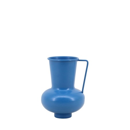 Vase en métal bleu avec anse 17cm | Hashtag Déco