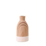 Vase bouteille en bois naturel 20cm | Hashtag Déco