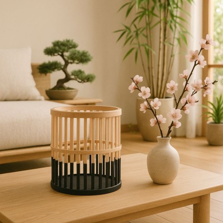 Lanterne ronde en bambou naturel 25cm | Hashtag Déco