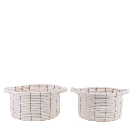 Set de 2 paniers en corde beige avec poignées | Hashtag Déco