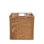 Cube de rangement pliable corde beige 31cm | Hashtag Déco