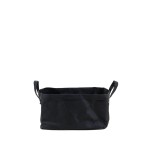 Panier rectangulaire noir en osier avec poignées | Hashtag Déco