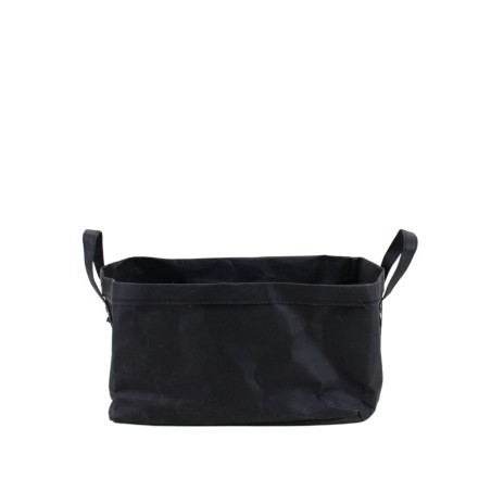 Panier rectangulaire noir osier 36x26cm | Hashtag Déco