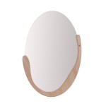 Miroir oval contour bois 60x40cm