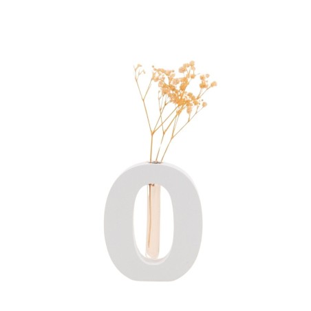Vase forme o 12cm céramique blanche | Hashtag Déco
