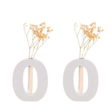 Lot de 2 vases forme O 12cm verre bleu | Hashtag Déco