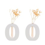 Lot de 2 vases forme O 12cm verre bleu | Hashtag Déco