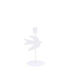 Bougeoir oiseau métal blanc 20cm élégant | Hashtag Déco