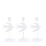 Lot de 3 bougeoirs oiseau métal blanc | Hashtag Déco
