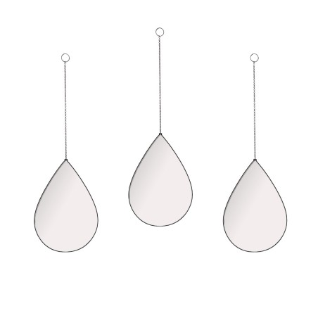 Lot de 3 miroirs goutte métal argenté | Hashtag Déco