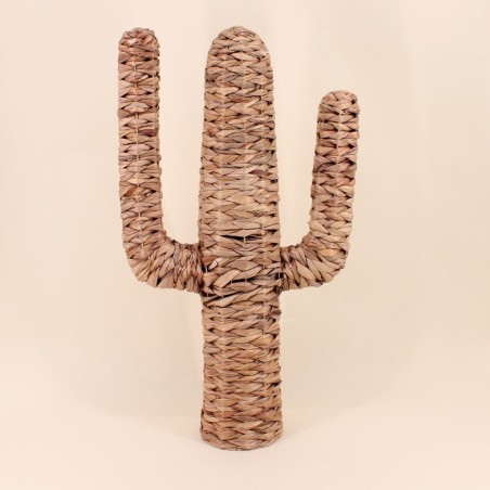 Cactus en jacinthe d'eau 74cm vert naturel | Hashtag Déco