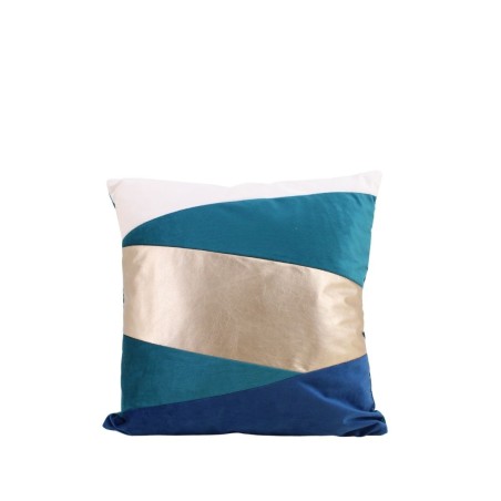 Coussin en velours bleu doré 40cm chic | Hashtag Déco