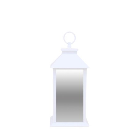 Lanterne blanche LED 30cm en métal | Hashtag Déco