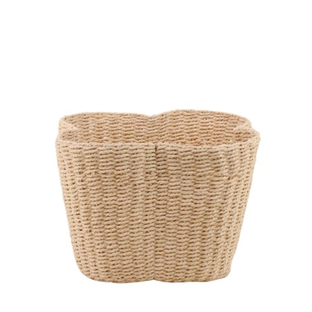 Panier en corde trèfle beige 25x18cm | Hashtag Déco