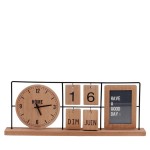 Horloge éphéméride bois blanc 56x21cm | Hashtag Déco