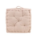 Coussin de sol bouclette beige 40x40 cm | Hashtag Déco