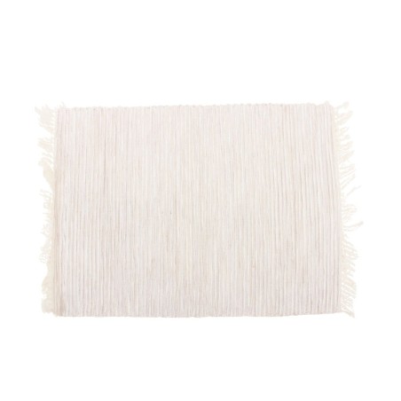 Set de table côtelé frangé beige 35x50cm | Hashtag Déco