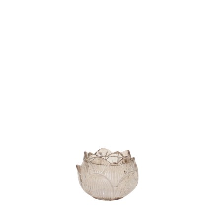 Photophore en verre transparent forme fleur 11cm | Hashtag Déco