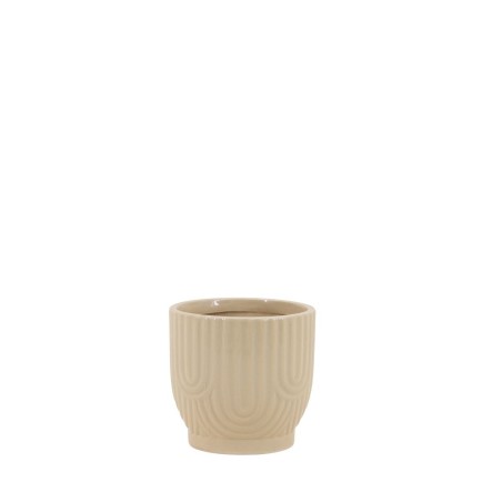 Cache-pot en céramique beige 13cm | Hashtag Déco