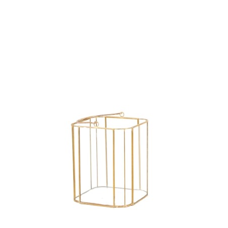 Lanterne en verre et métal doré 16cm | Hashtag Déco