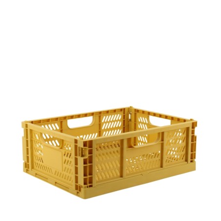 Caisse pliable plastique jaune 30x40cm | Hashtag Déco