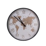 Horloge monde 50cm métal noir élégante | Hashtag Déco