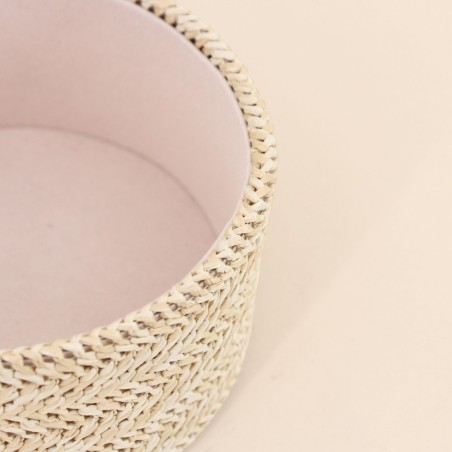 Boite à bijoux ronde en fibres naturelles beige | Hashtag Déco