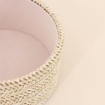 Boite à bijoux ronde en fibres naturelles beige | Hashtag Déco