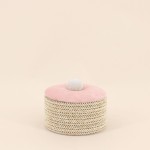 Boite à bijoux ronde en fibres naturelles beige | Hashtag Déco
