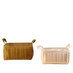 Set de 2 paniers en velours plissé