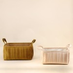 Set de 2 paniers en velours plissé