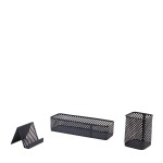 Set accessoires bureau métal noir élégant | Hashtag Déco