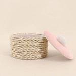 Boite à bijoux ronde en fibres naturelles beige | Hashtag Déco