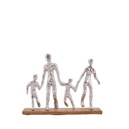 Objet déco silhouette famille bois noir 20cm | Hashtag Déco