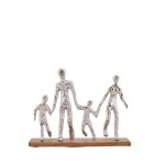 Objet déco silhouette famille bois noir 20cm | Hashtag Déco
