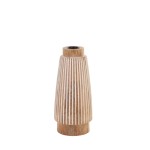 Bougeoir en bois à rayures 21cm | Hashtag Déco