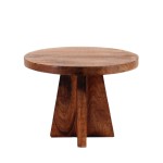 Plateau sur pied bois naturel 30cm | Hashtag Déco