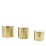 Set de 3 boites rondes en métal doré martelé | Hashtag Déco