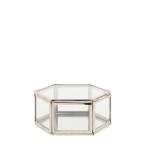 Boite hexagonale en verre transparent 12x11cm | Hashtag Déco