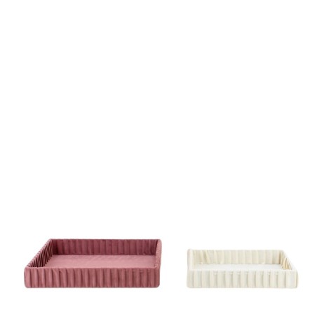 Set de 2 plateaux à bijoux en velours plissé